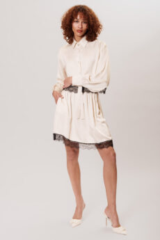 REA SKIRT ECRU 1 - Dash Fashion